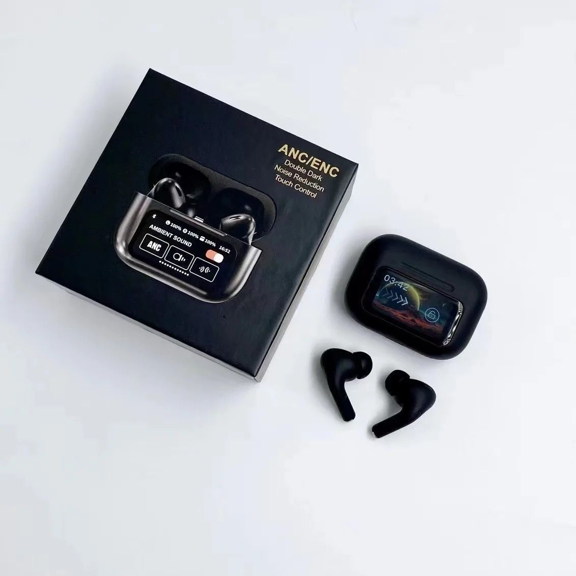 A9 Pro High Quality Sound, ENC Noise Reduction Wireless Earbuds with LCD Touch Screen