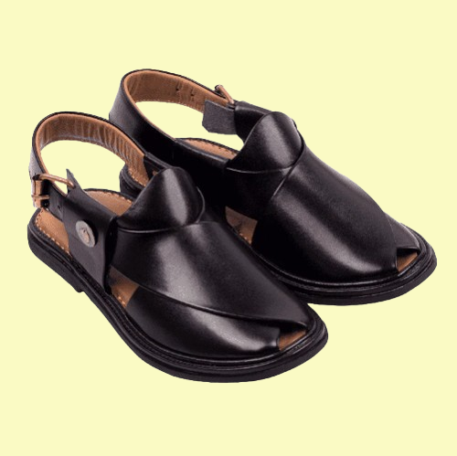 Black Round Shape Chappal