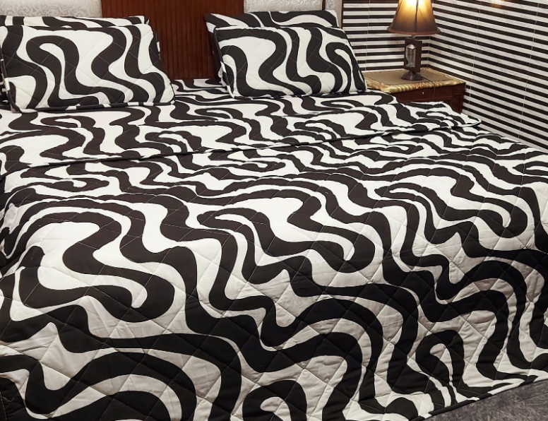 BlackWhite Bliss Bedsheet