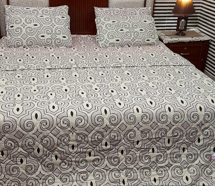 Swirl White Bedsheet