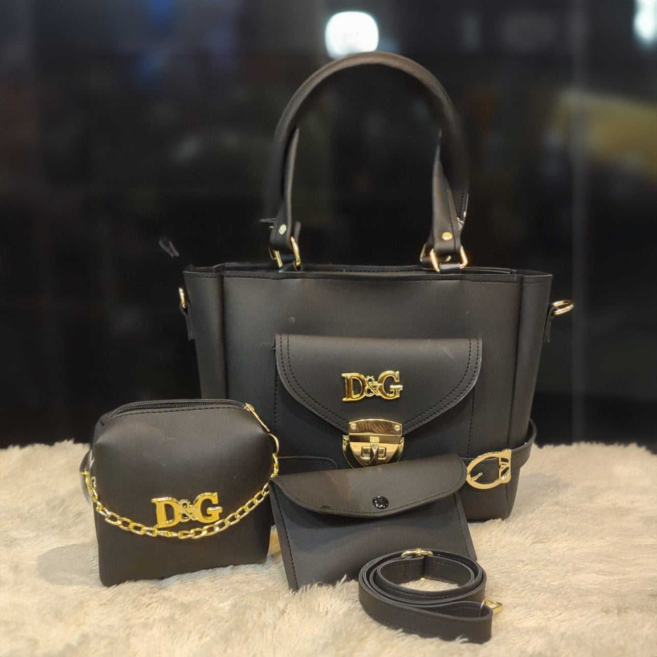 Convertible Leather Handbag Set