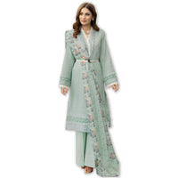 Lawn Cotton & Silk Chikankari Dress with Digital Silk Dupatta