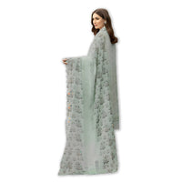 Lawn Cotton & Silk Chikankari Dress with Digital Silk Dupatta