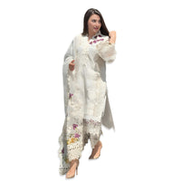 Embroidered Lawn Suit with Organza Dupatta