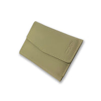 Folded Olive Green Leather Wallet