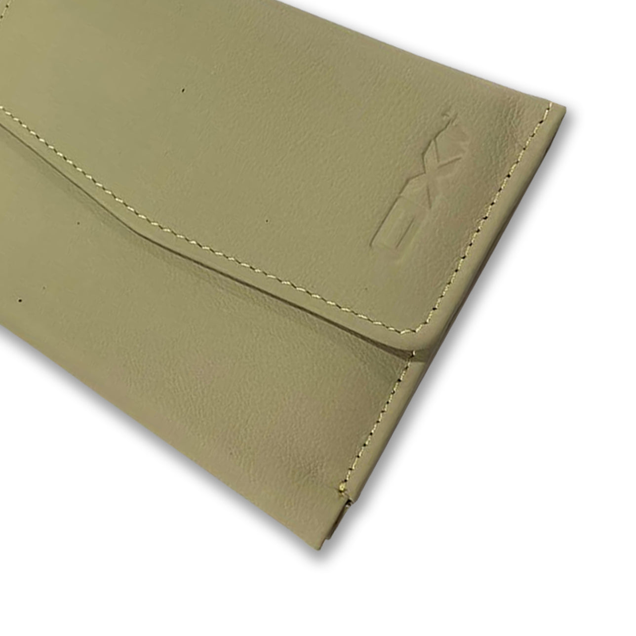 Folded Olive Green Leather Wallet