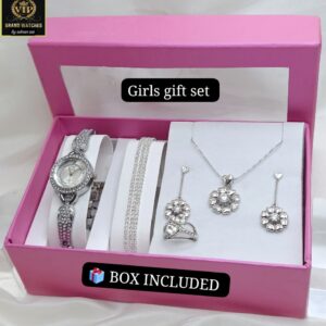 Luxury Girls Gift Set – Gold Watch & Jewelry Combo (03)