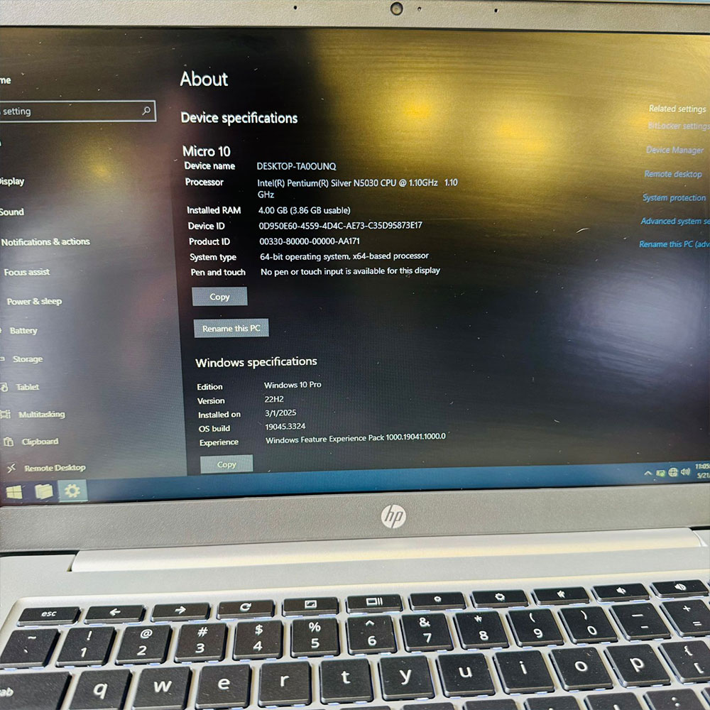 HP | Chromebook 14a-na0062tg | 128GB Storage | 4GB RAM | 14″ HD Display | Playstore Supported | Backlit Keyboard | Intel Pentium Silver N5030U 1.10GHz | ChromeBook - Image 5