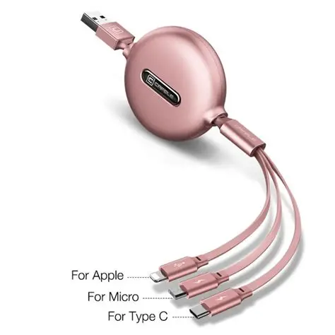 Baseus Bright Mirror Series 3-in-1 Retractable Fast Charging Cable (3.5A) - Image 4