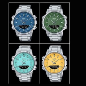 Casio Standard Illuminator Dual Time Stainless Steel Analog-Digital Watch AMW-880D-2A2VDF
