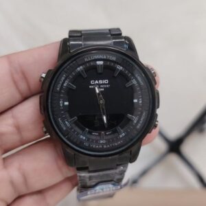 Casio Standard Illuminator Dual Time Stainless Steel Analog-Digital Watch AMW-880D-2A2VDF