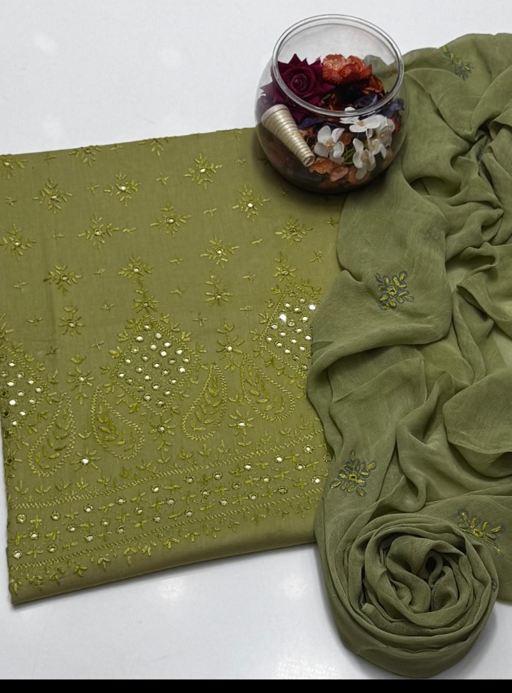 Embroidered Lawn 3-Piece Suit with Chiffon Embroidered Dupatta - Image 12
