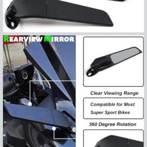 Stealth Winglet Style Motorcycle Side Mirrors – Aerodynamic Adjustable Rearview Set