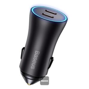 Baseus Car Charger – Fast Charging Dual USB/Type-C Adapter
