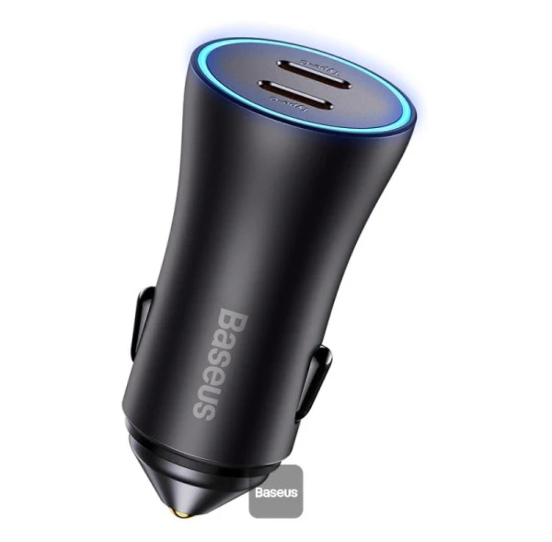 Baseus Car Charger – Fast Charging Dual USB/Type-C Adapter
