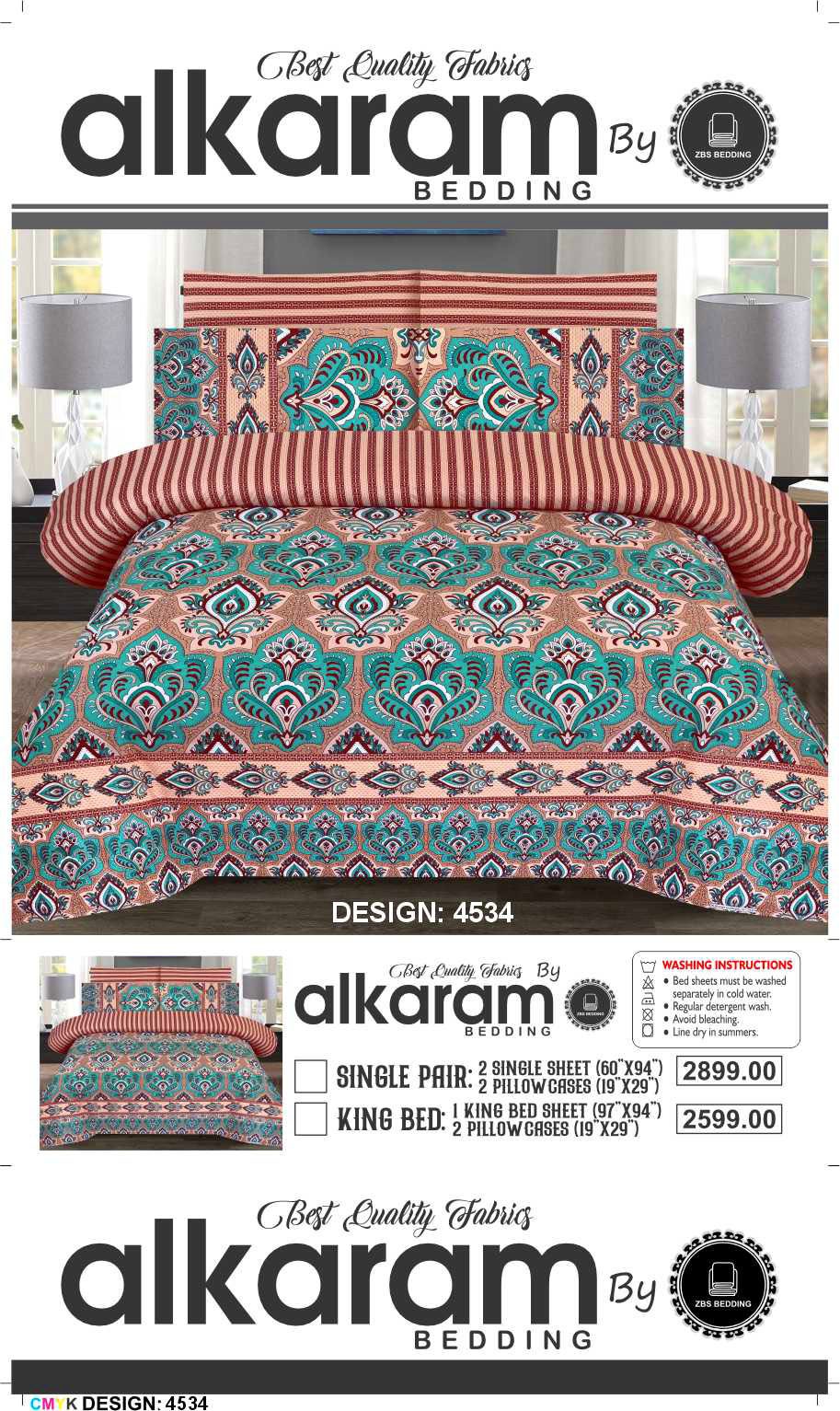 Pure Cotton Comforter Set – 6 Piece King Size Bedding Set - Image 6
