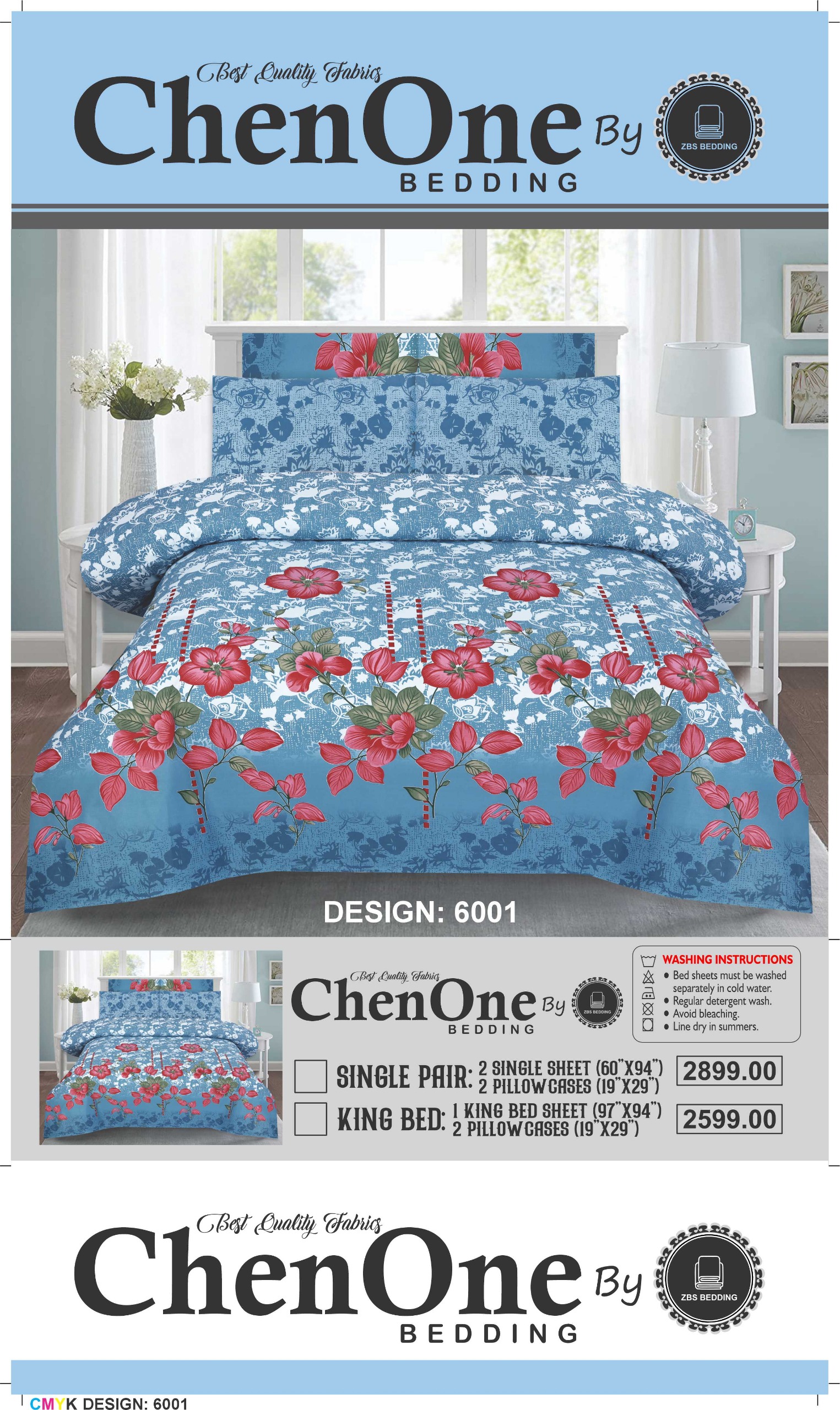 Pure Cotton Comforter Set – 6 Piece King Size Bedding Set - Image 7