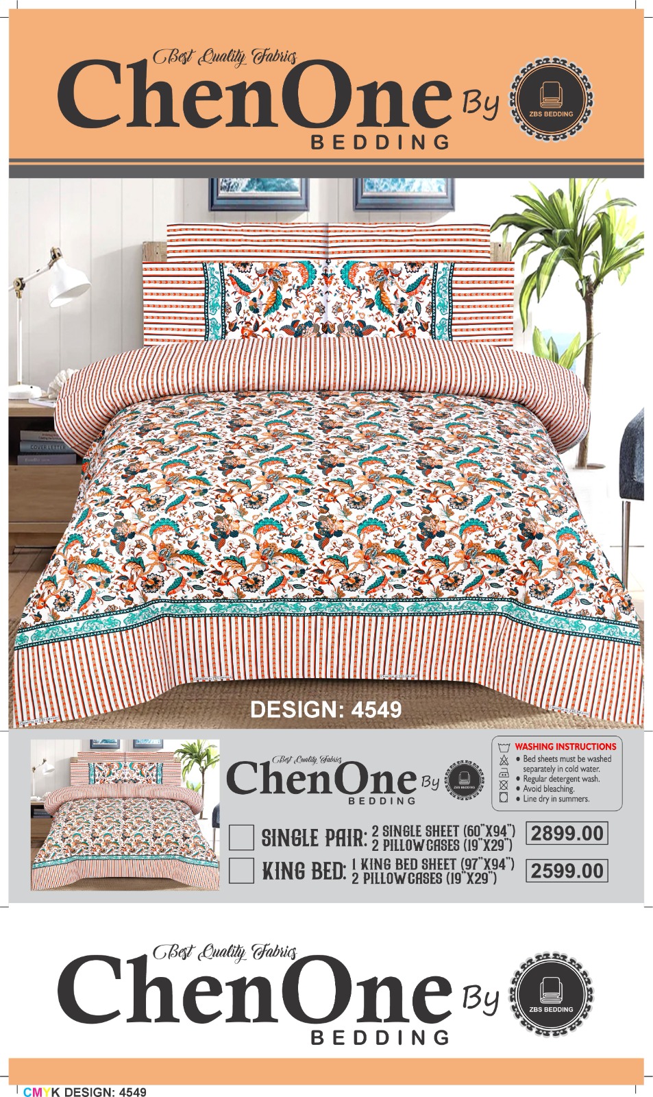 Pure Cotton Comforter Set – 6 Piece King Size Bedding Set - Image 9