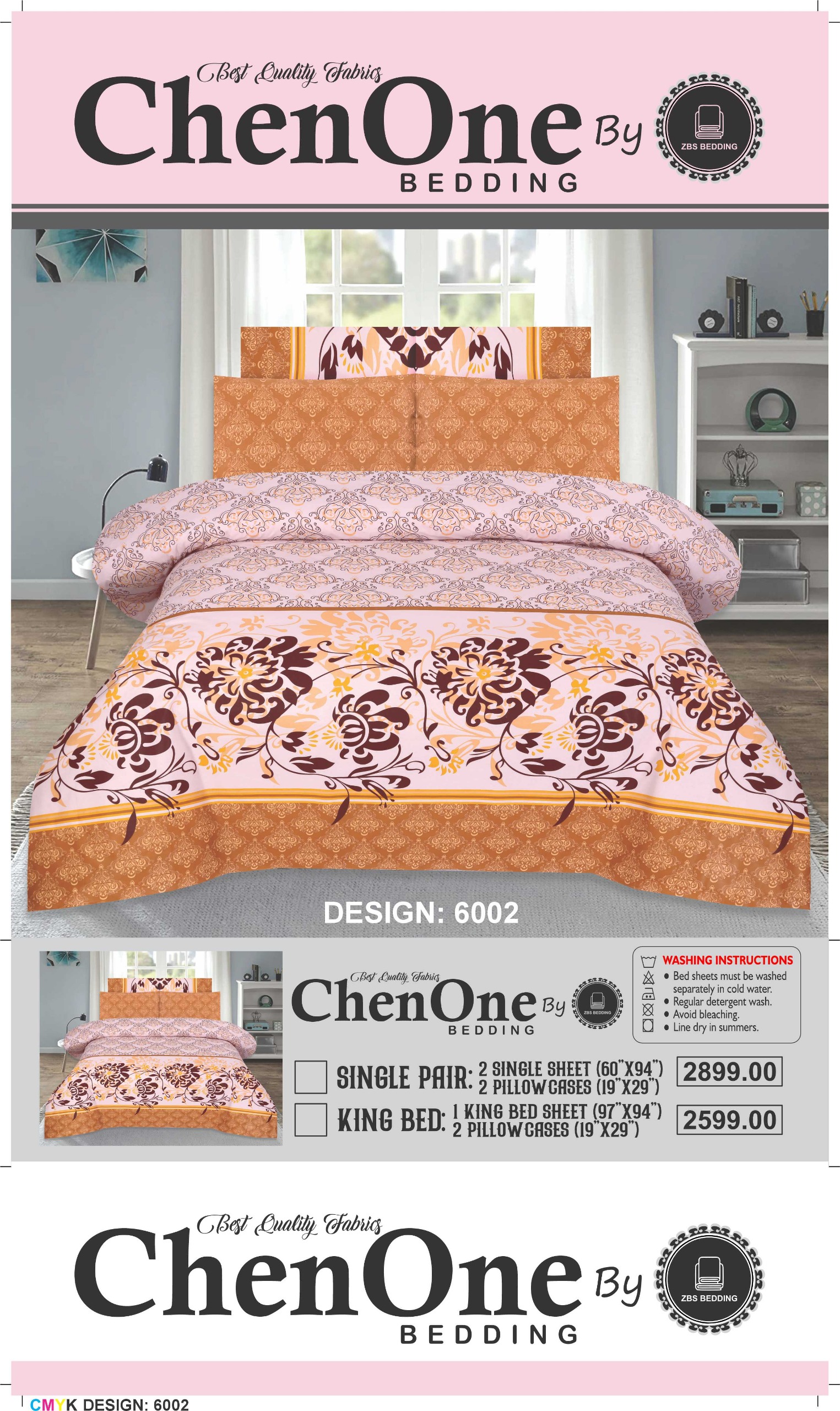 Pure Cotton Comforter Set – 6 Piece King Size Bedding Set - Image 10