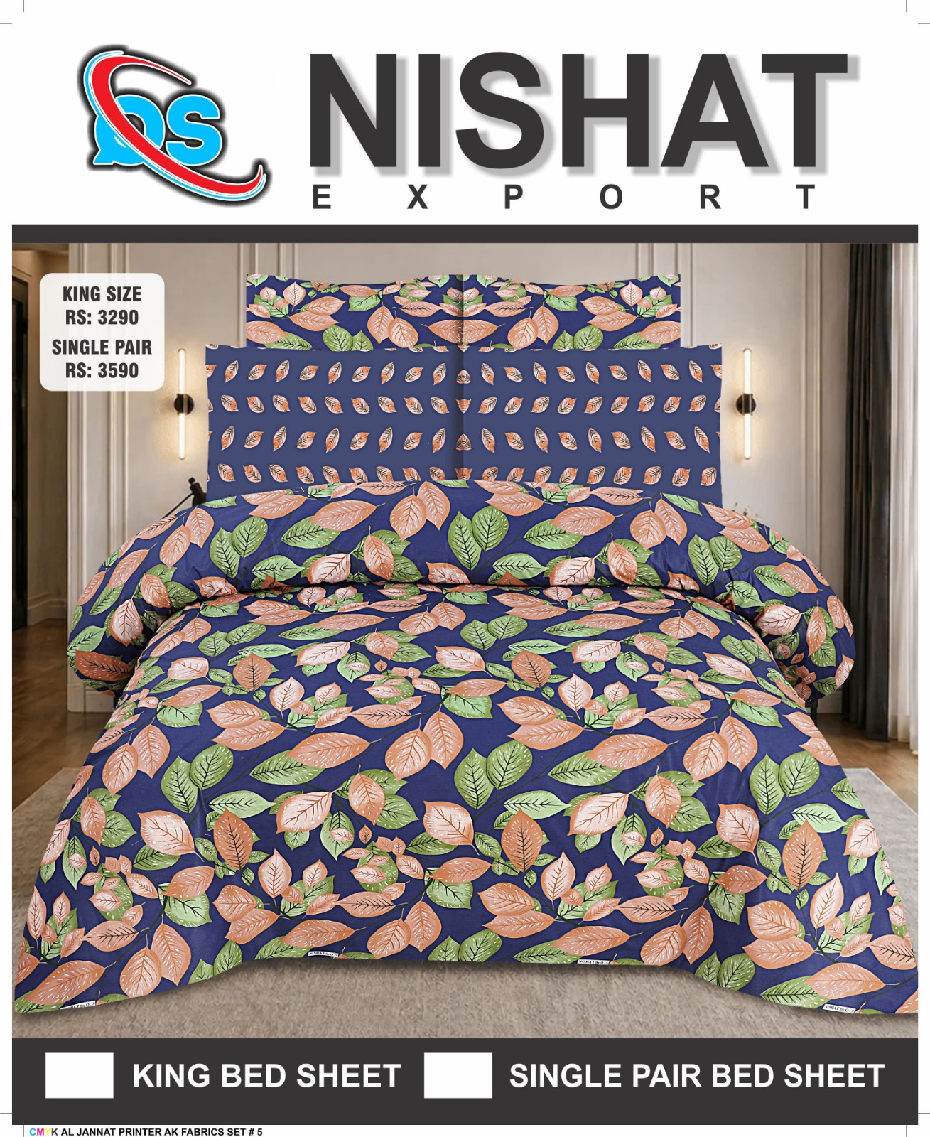 Pure Cotton Comforter Set – 6 Piece King Size Bedding Set - Image 15