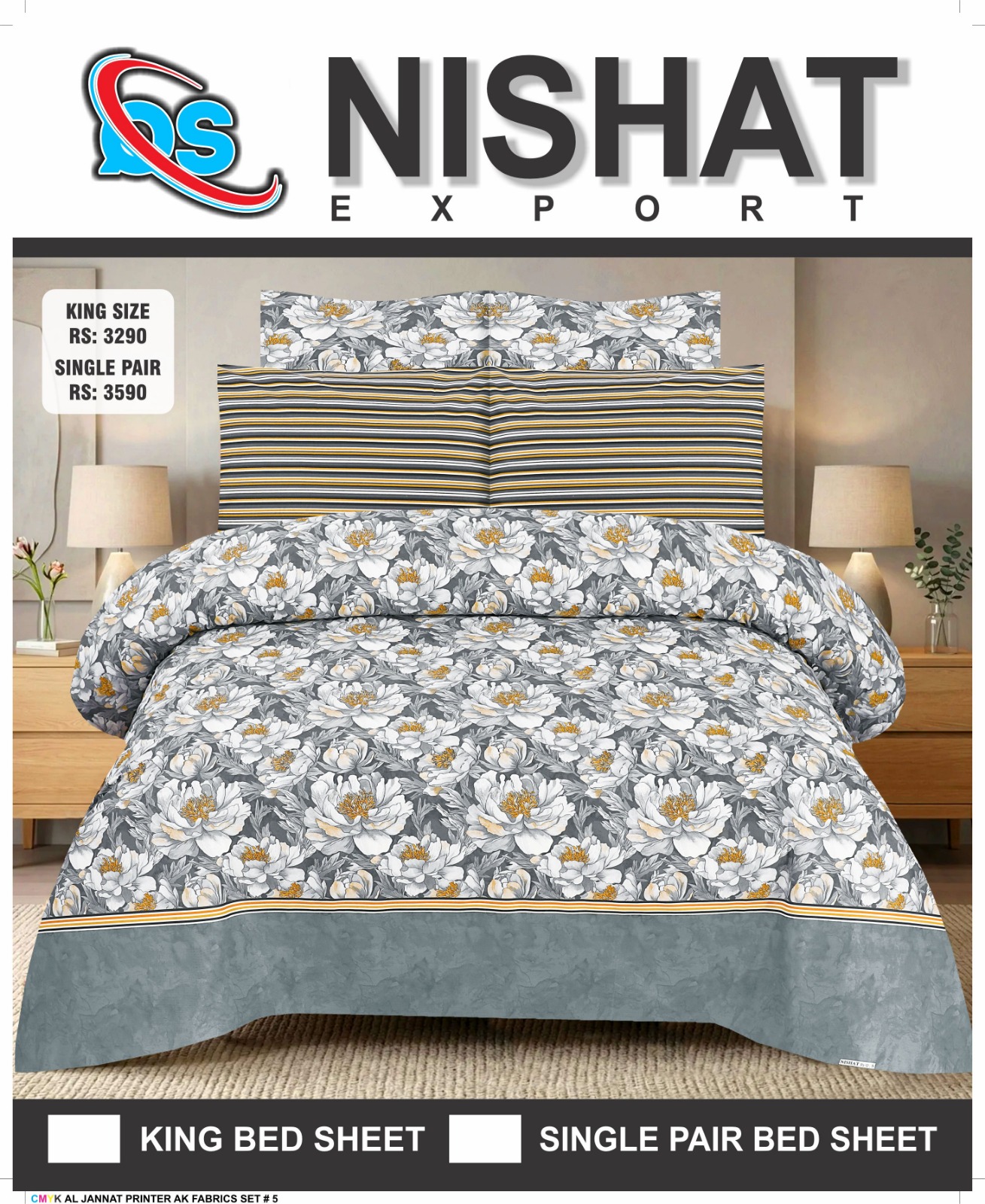 Pure Cotton Comforter Set – 6 Piece King Size Bedding Set - Image 16