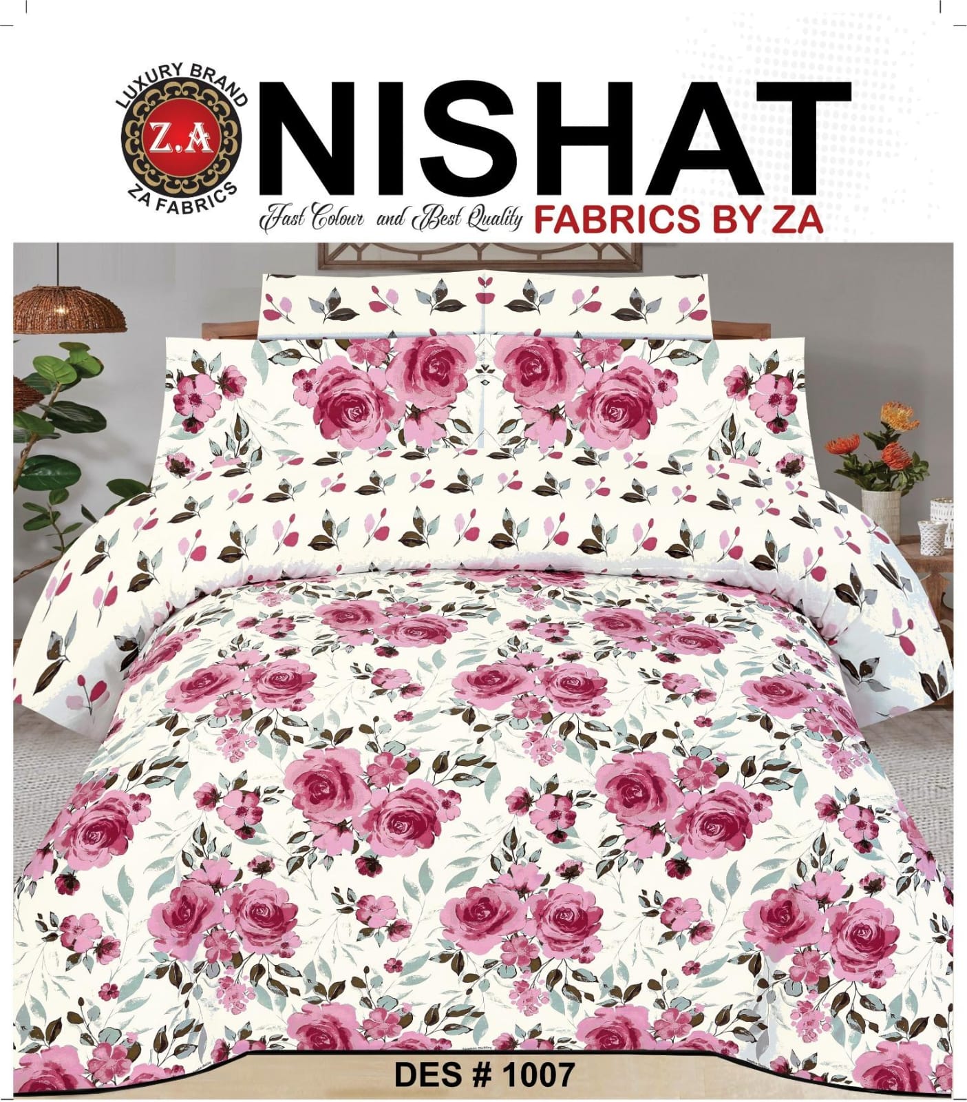 Pure Cotton Comforter Set – 6 Piece King Size Bedding Set - Image 17