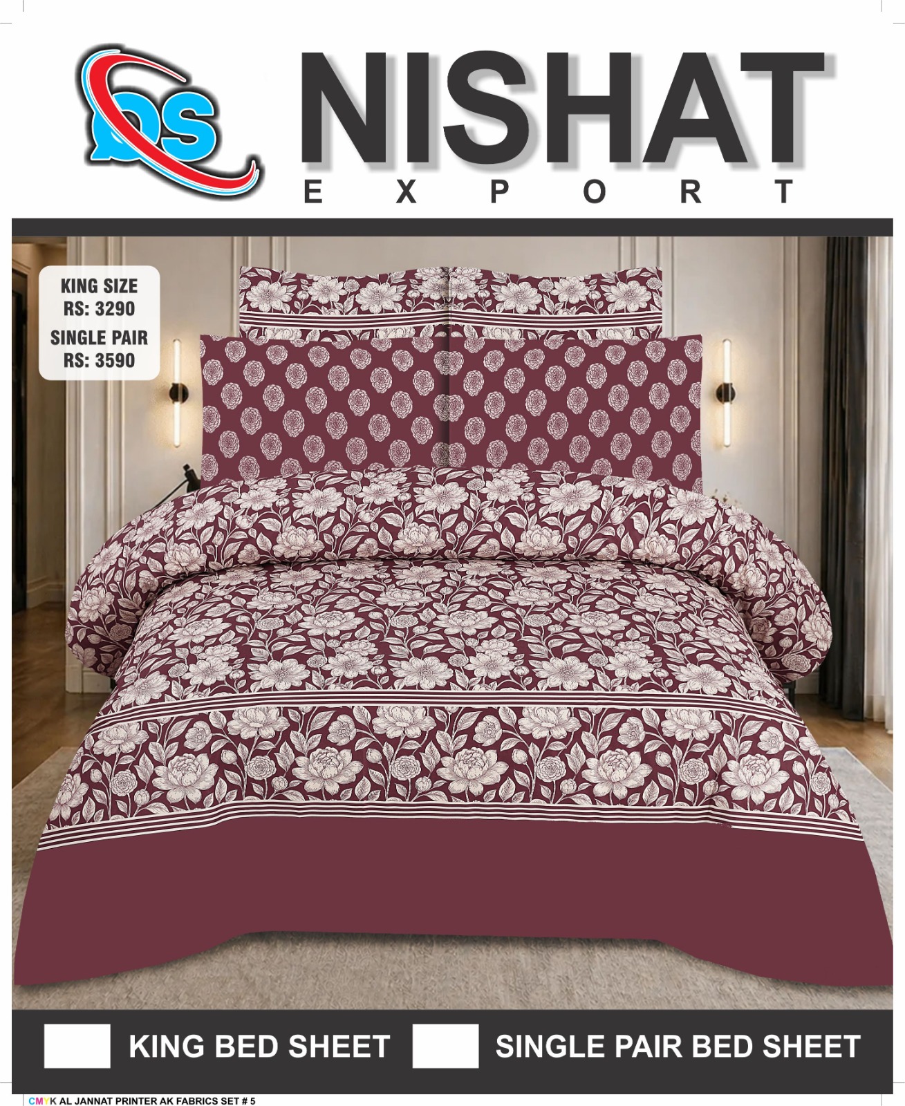 Pure Cotton Comforter Set – 6 Piece King Size Bedding Set - Image 19
