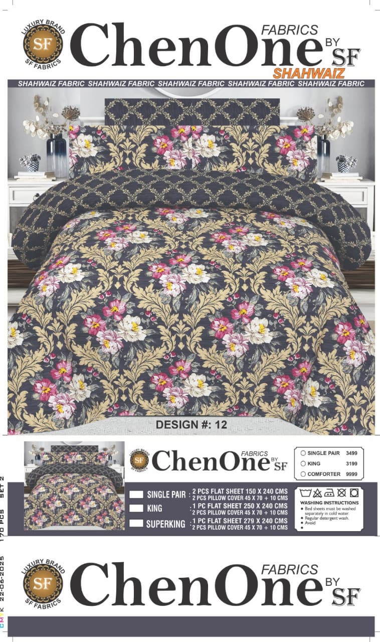 Pure Cotton Comforter Set – 6 Piece King Size Bedding Set - Image 21