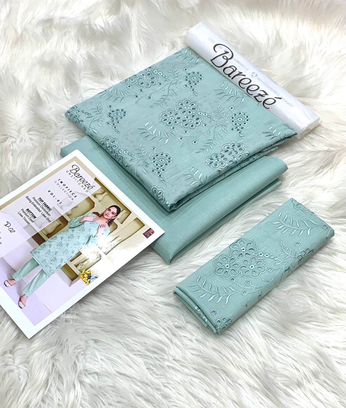 BREEZE Unstitched 2 Piece Collection – Embroidered Boring Lawn