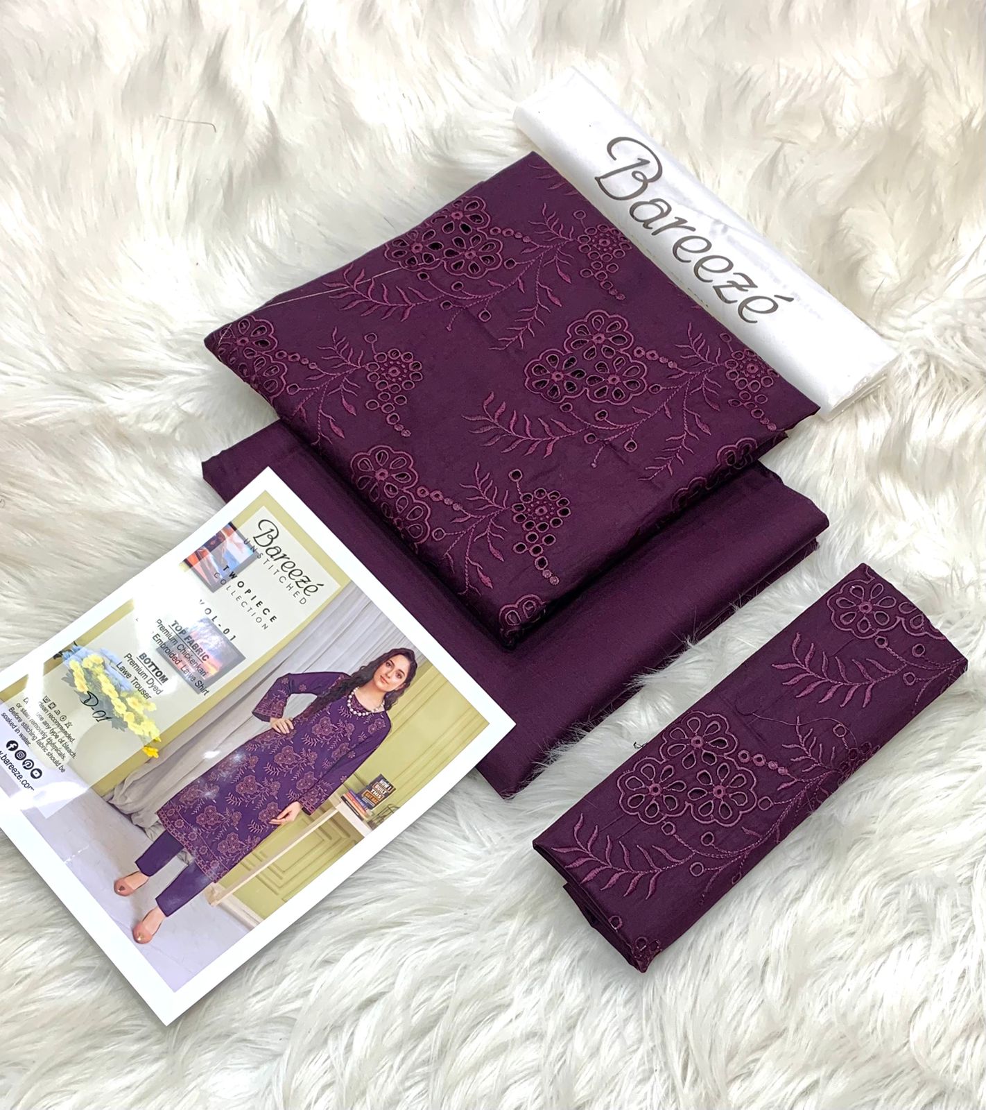 BREEZE Unstitched 2 Piece Collection – Embroidered Boring Lawn - Image 8