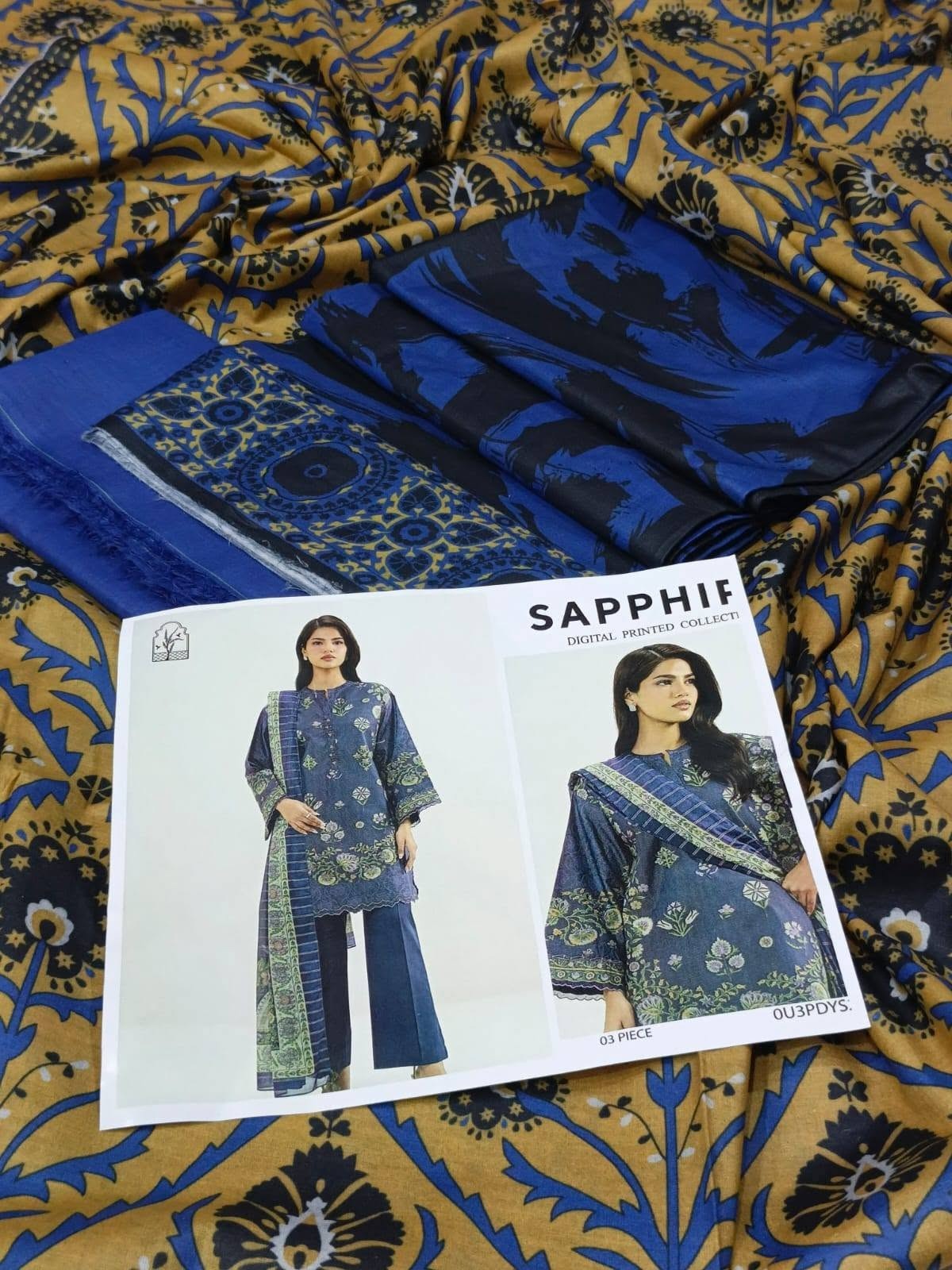 SAPPHIRE Lawn 2026 Digital Printed Collection – 3 Piece Unstitched Suit - Image 2