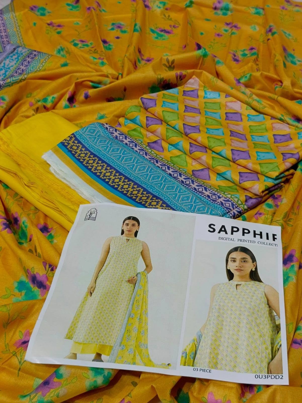 SAPPHIRE Lawn 2026 Digital Printed Collection – 3 Piece Unstitched Suit - Image 4