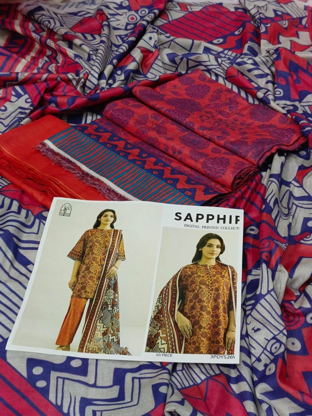 SAPPHIRE Lawn 2026 Digital Printed Collection – 3 Piece Unstitched Suit - Image 5