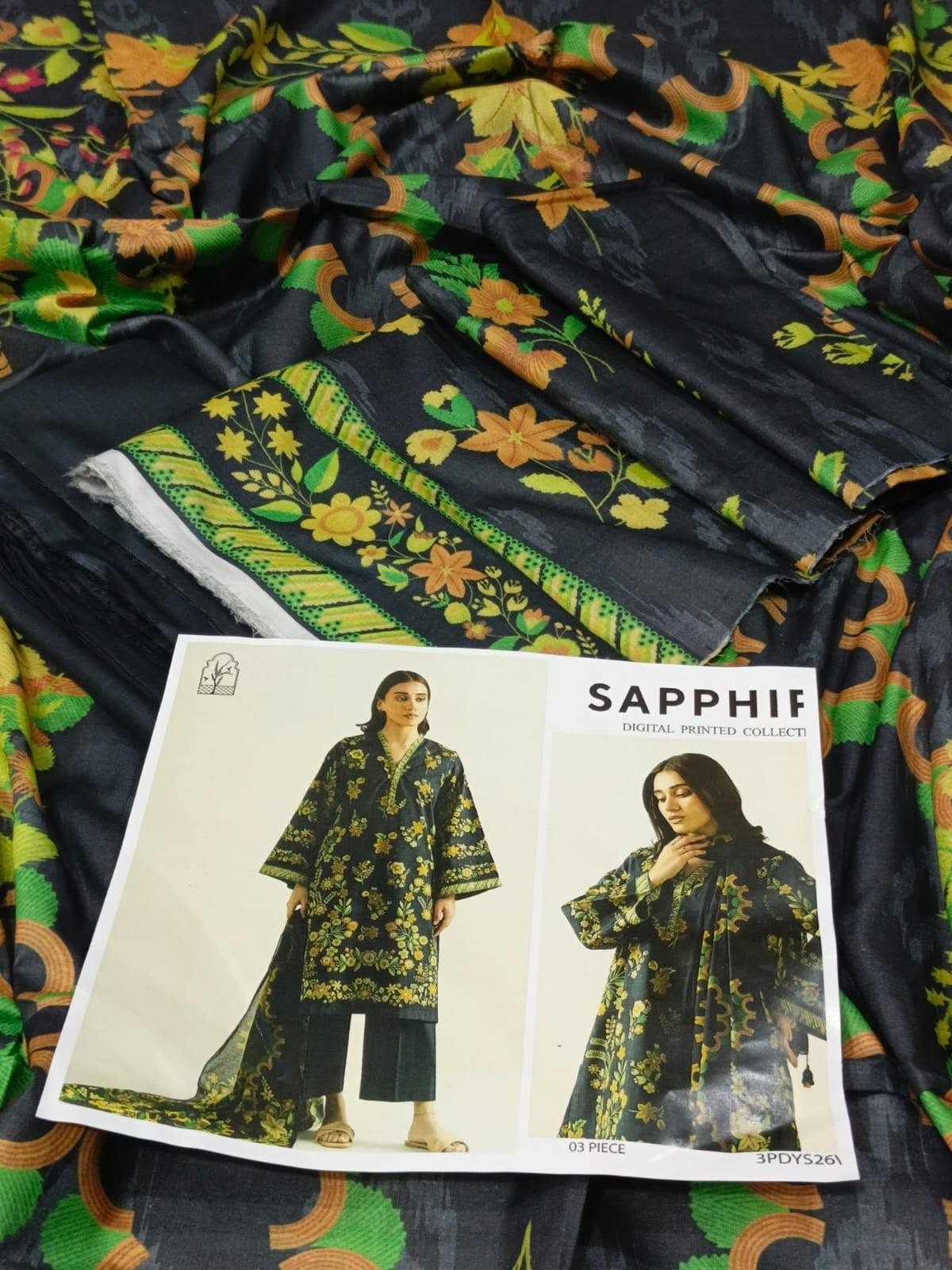 SAPPHIRE Lawn 2026 Digital Printed Collection – 3 Piece Unstitched Suit - Image 6