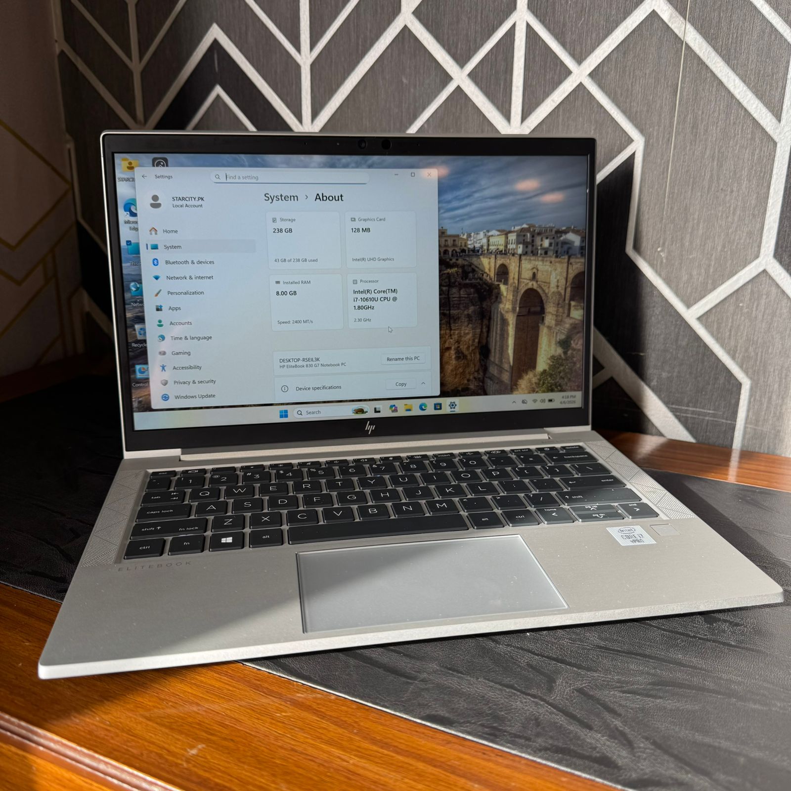 HP | EliteBook 830 G7 | 256GB SSD | 8GB RAM | Core i7 | 10th Gen | Touchscreen | Laptop - Image 3