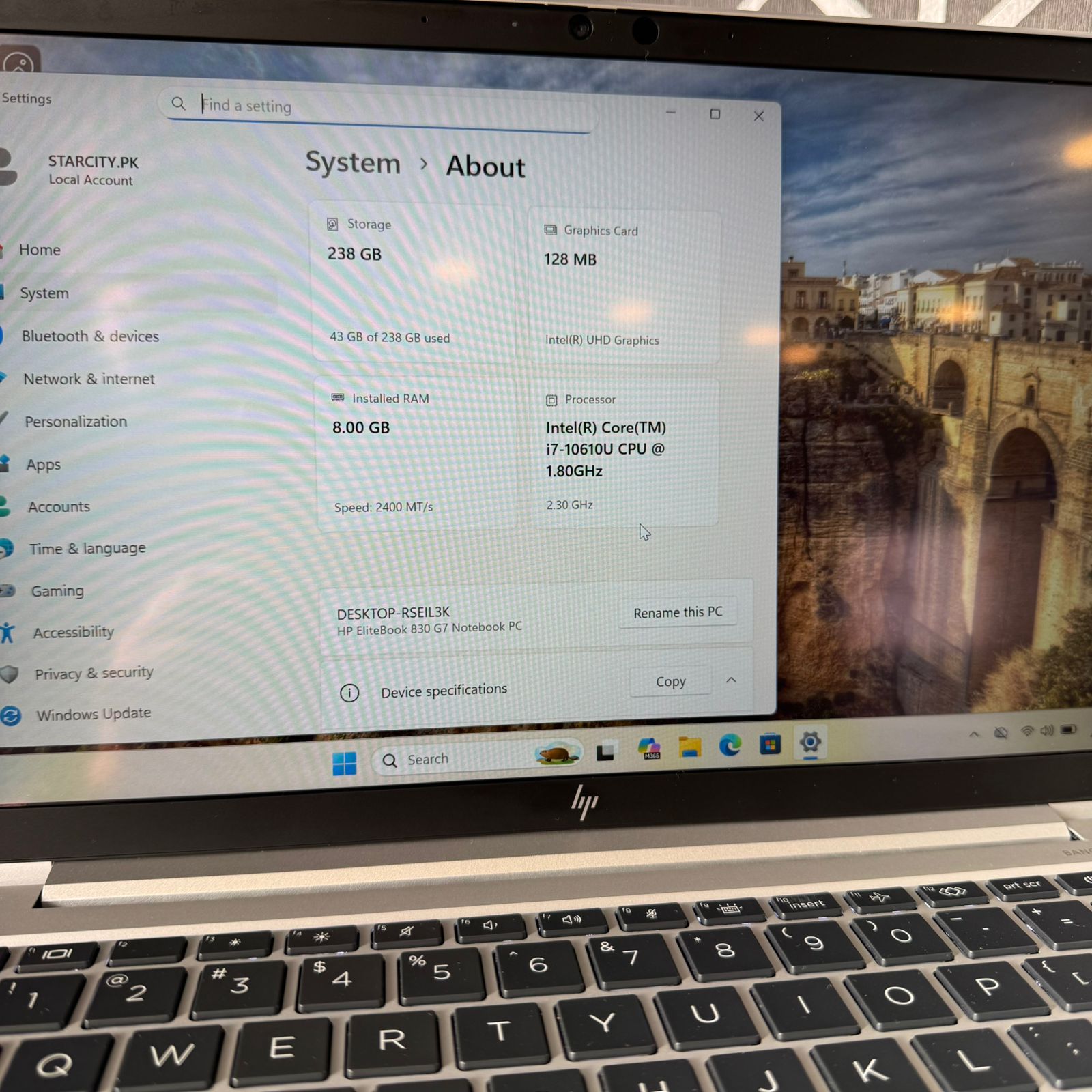 HP | EliteBook 830 G7 | 256GB SSD | 8GB RAM | Core i7 | 10th Gen | Touchscreen | Laptop - Image 4
