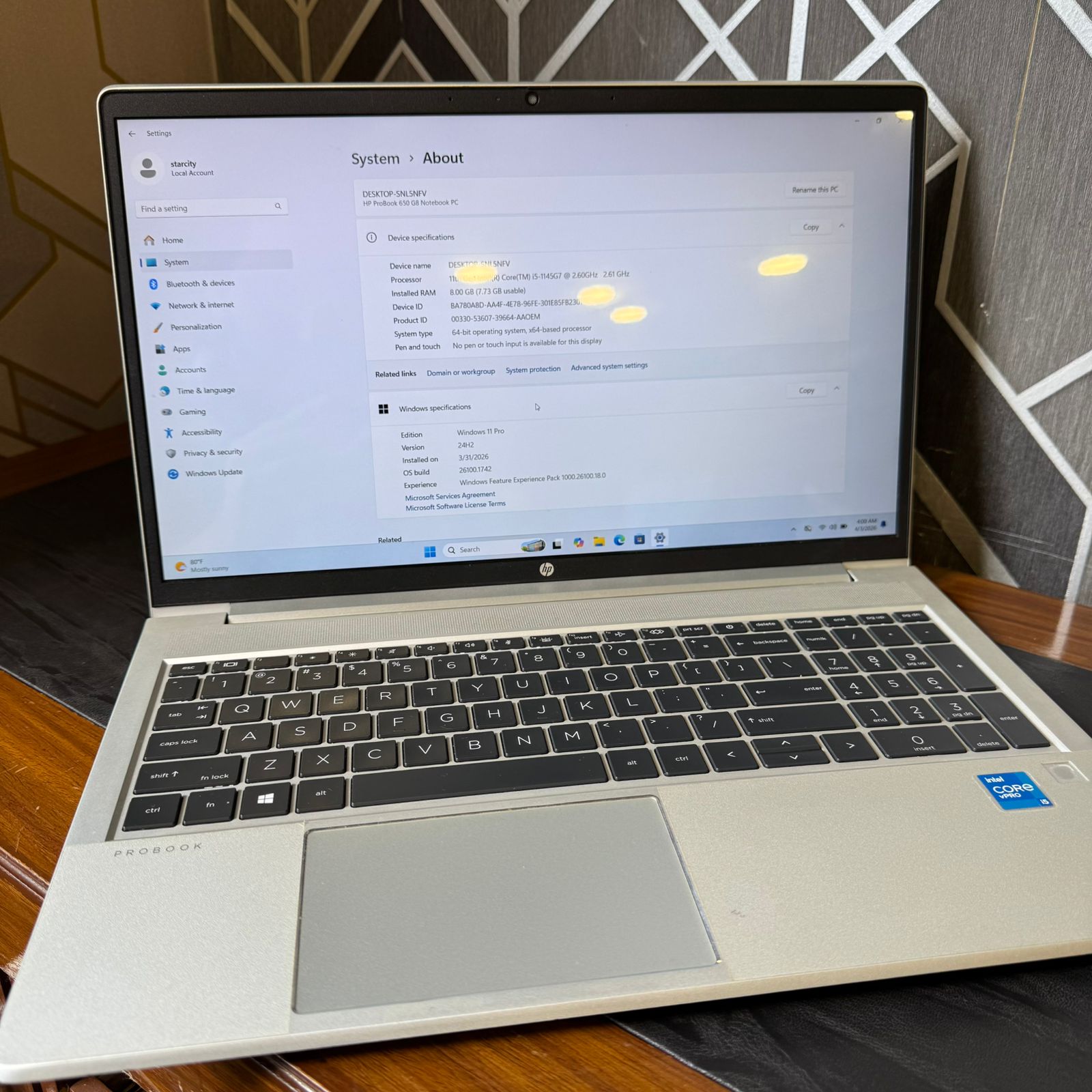 HP | ProBook 650 G8 | 256GB SSD | 8GB RAM | Core i5 | 11th Gen | 15.6″ FHD Display | Numpad Keyboard | Laptop - Image 8