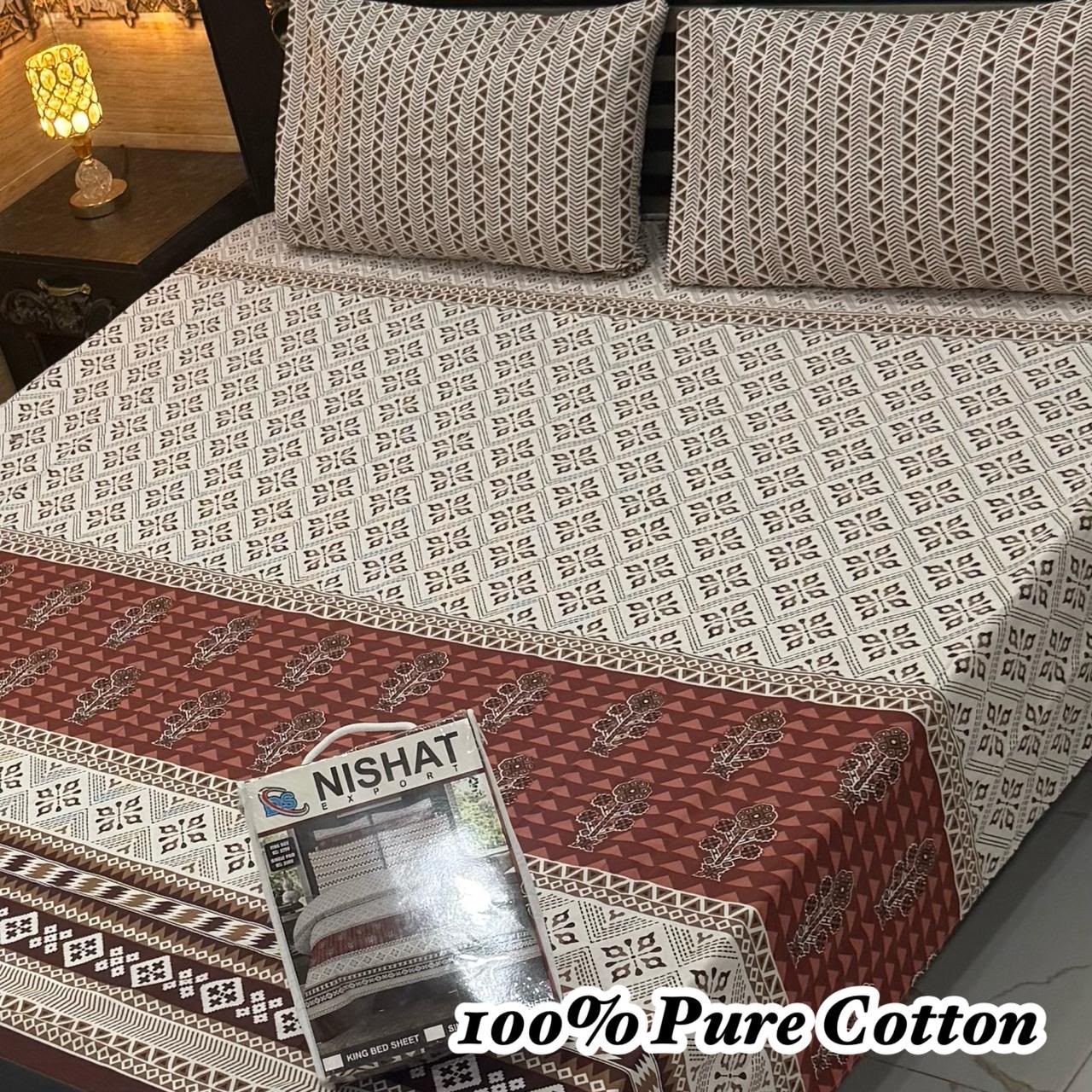 Printed Branded Pure Cotton Bedsheet Collection – King Size - Image 7