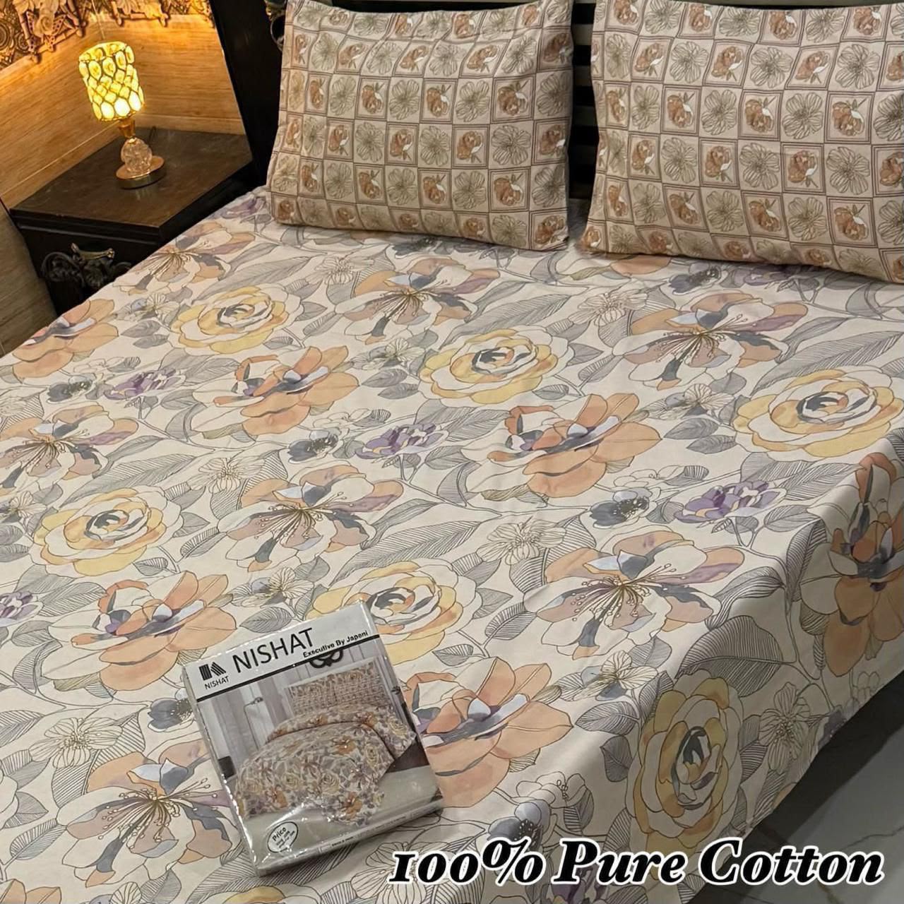 Printed Branded Pure Cotton Bedsheet Collection – King Size - Image 20