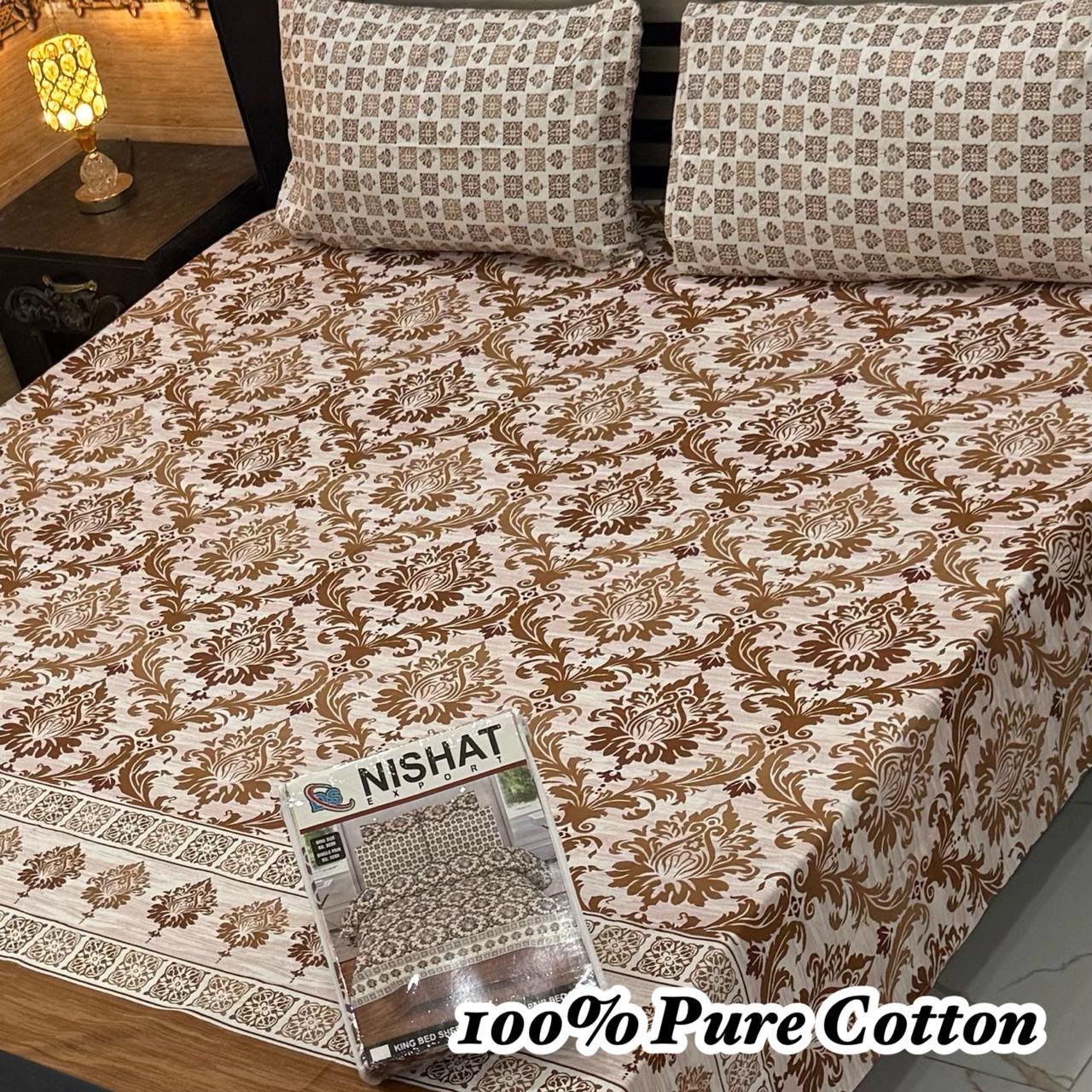 Printed Branded Pure Cotton Bedsheet Collection – King Size - Image 35