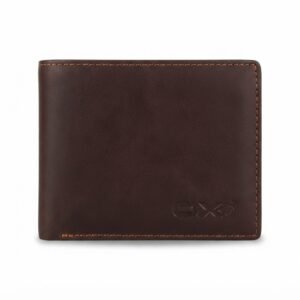 Men's Brown Bifold Wallet with ID Window & Card Slots
