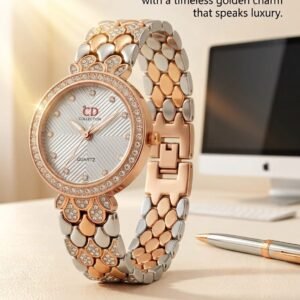 CD Collection Luxury Rhinestone Ladies Watch Two-Tone
