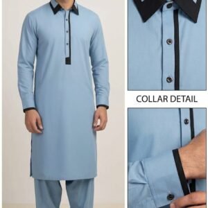 Light Blue Premium Stitched Shalwar Kameez