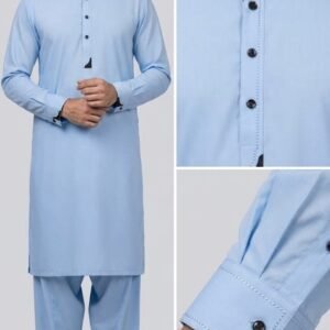 Sky Blue Premium Stitched Shalwar Kameez