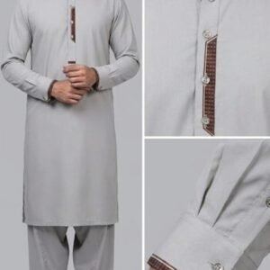 Light Grey Premium Stitched Shalwar Kameez