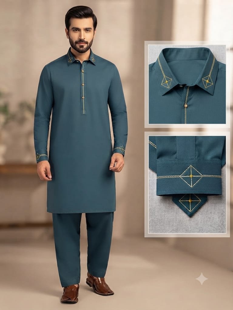 Light Grey Premium Stitched Shalwar Kameez