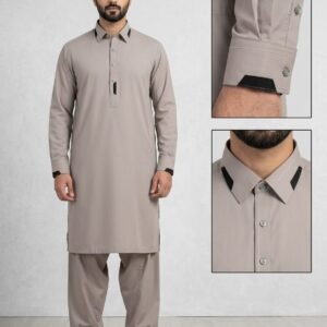 Taupe Beige Premium Stitched Men’s Shalwar Kameez
