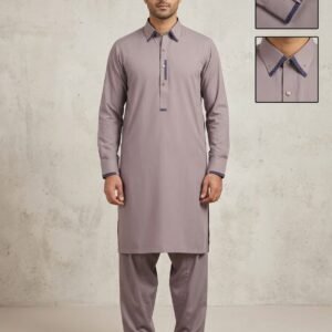 Dusty Mauve Premium Stitched Men’s Shalwar Kameez