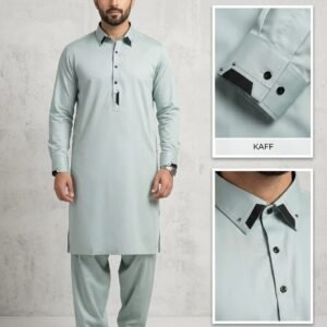 Pale Mint Green Premium Stitched Men’s Shalwar Kameez