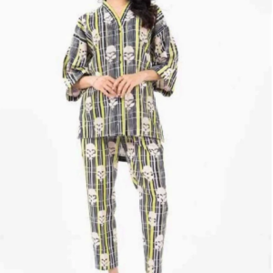 Lime & Black Block Printed 2-Piece Co-Ord Set